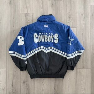 Vintage 90s Logo Athletic NFL Dallas Cowboys Pro Line Puffer Bomber Jacket